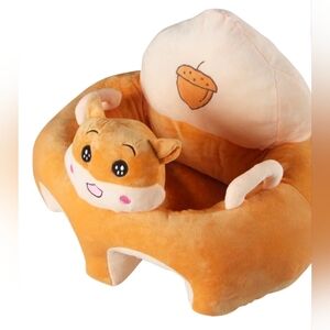 Baby Support Sofa, Infant Sitting Chair Safe Orange Animal Plush Chair